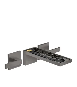 Hansgrohe 3-Loch Waschtischm. Axor MyEdition F-Set Wandmontage o.Platte, brushed black chrome, 47082 47082340