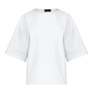 Strukturiertes, übergroßes T-Shirt aus Baumwollmischung mit moderner Eleganz