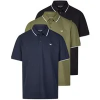 MUSTANG Poloshirt Herren Polohemd Pablo 3er-Set Regular Fit (Vorteilspack, 3-tlg) Basic Sommer Shirt aus 100% Baumwolle