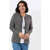 Witt Strickjacke Strickjacke Langarm Materialmix