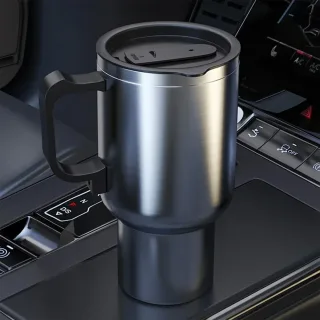 500ML 12V Car Heating Cup Insulated Water Cup Travel Mug Bottle Car Electric Kettle Car Heating Cup Stainless Steel Ther