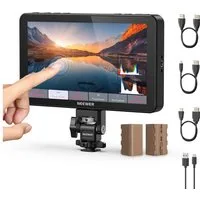 Neewer Kamerazubehör-Set F700 7" Kamera Feld Monitor, 2000nit HD 1920 x 1080 IPS Touchscreen, (Packung), mit 3D LUT, 4K HDMI Loop In/Out, DSLR Video Assist HDR Wellenform