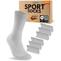sockenkauf24 Sportsocken 10 Paar Tennissocken Damen & Herren Atmungsaktive Crew Socken (30-Paar) verstärkte Ferse & Fußspitze, gepolsterte Sohle, klimaregulierend