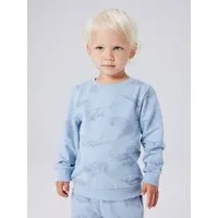 Name It Sweatshirt NMMVARON für Jungen mit Alloverprint und Rippbündchen bedruckt, casual, regular fit, Baumwolle, Rundhals