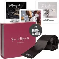 Things of Happiness Spiel 24 Erotik Gutscheine inkl. Augenbinde für Paare, 24 Gutschein-Karten für Liebe, Sex & Leidenschaft