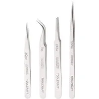 TOOLCRAFT Pinzette Edelstahl-Pinzetten-Set 4tlg 816747