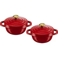 Tefal Topf-Set Air, Aluminiumguss (Set, 4-tlg), 2-tlg., 11 cm, Keramikversiegelung, Kondensationsdeckel, backofenfest