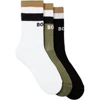 BOSS Businesssocken 3 Paar QS Rib Iconic CC (3-Paar) mit Logo und Streifen