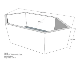 Neuesbad Wannenträger für Kaldewei Vaio 6/Star Nr.958/959 190x90 Überlauf gegenüberliegend SW83218