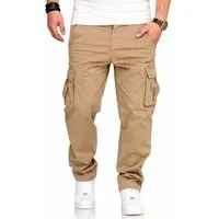 DAILY COTTON Cargohose als Stoffhose mit Stretch Chino Cargo Hose mit Gürtelschlaufen für Herren