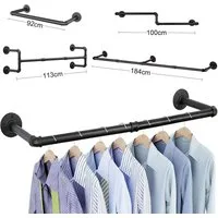 ToteBox Kleiderstange Vier Industrierohr Abnehmbare Platzsparend für Wohnzimmer Schlafzimmer (1 St)