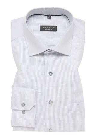 ETERNA - Hemd Twill Langarm grau - Gr. - 48/Langarm - 65cm
