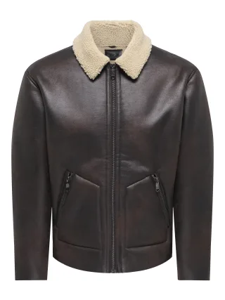 ONLY&SONS - ONSRIKER PU SHEARLING JACKET OTW VD - Gr. - M