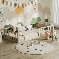VitaliSpa® Kinderbett Minno, Greige, 205 x 95 cm ohne Matratze (1-tlg)