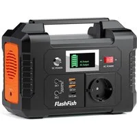 Flashfish Stromerzeuger Powerstation 200W, 151Wh Stromgenerator Solar, AC-Ausgang 230V, 0,2 in kW, (E200), für Camping,Abenteuer und Notfälle
