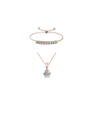 Kristall Mia Geburtsstein Set - Rose Gold und Kristall