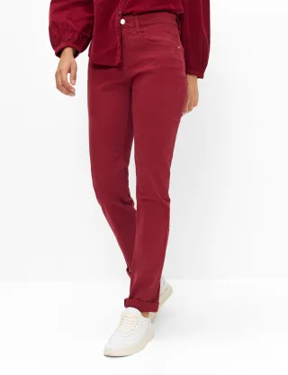 Brax Damen Five-Pocket-Hose Style CAROLA WINE RED, denim dunkelrot, Gr. 38K
