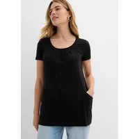 bonprix Longshirt figurumspielende Passform, Kurzarm, mit Eingriffstaschen