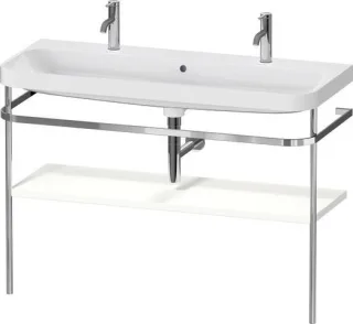 Duravit Happy D.2 Plus c-shaped Set mit Metallkonsole Weiß Seidenmatt 1175x490x850 mm - HP4849O36360 HP4849O36360000