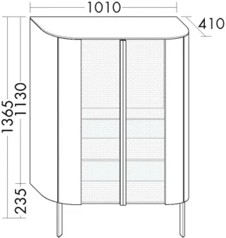 Burgbad Halbhoher Schrank Lavo 2.0 T. 1365x1010x415 Eiche Dekor Nachtschwarz, SGCK101F7330 SGCK101F7330