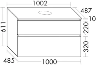 Burgbad Waschtischunterschrank Lin20 Melamin 611x1002x487 Eiche Dekor Klassik, WWYI100F6433 WWYI100F6433