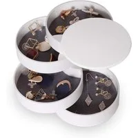FOUORTUNATE-BEE Schmuckkassette 4-stöckige drehbare Schmuckbox für Ringe, Ohrringe & Halsketten, Schmuckaufbewahrung für Damen Mädchen Mehrschichtiger Organizer