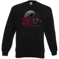 Urban Backwoods Sweatshirt Flower Skull Sweatshirt Blumen Fleurs Schädel Totenkopf Tattoo Gothic (1-tlg) Dark Romantic Dark Totenschädel