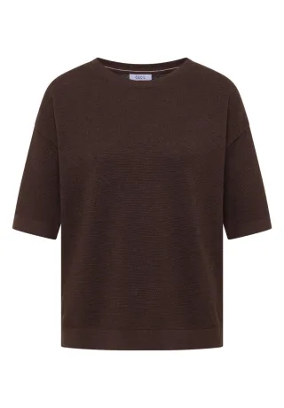 Cecil - Halbarm-Pullover mit Struktur braun - Gr. - XL