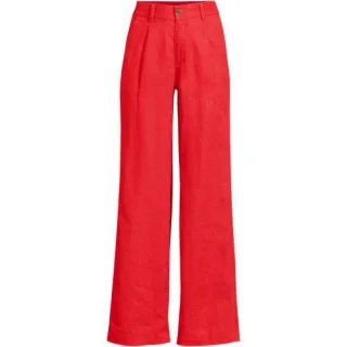 Leinenhose High Waist mit weitem Bein, Damen,  Orange, Leinen, by Lands' End