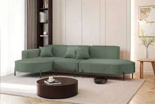 Ecksofa Designersofa VALENCIA in Stoff Scala Forest Ottomane Links