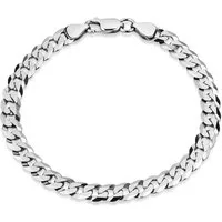 Materia Silberarmband Herren Panzerarmband 6mm diamantiert 18-24cm SA-63, 925 Sterling Silber, rhodiniert