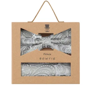 prince bowtie - Set Fliege+Tuch Paisley mint