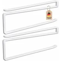 Intirilife Küchenrollenhalter, (2x Papierrollenhalterung in Weiß - Z-Form, 2-St), Platzsparende Steckalterung für Papierrollen und weitere Gegenstände