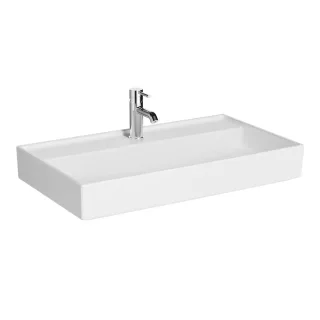 VitrA ArchiPlan Waschtisch 80 x 46 cm rechteckig wandgebunden mit Hahnloch ohne,7415B403-0041 7415B403-0041