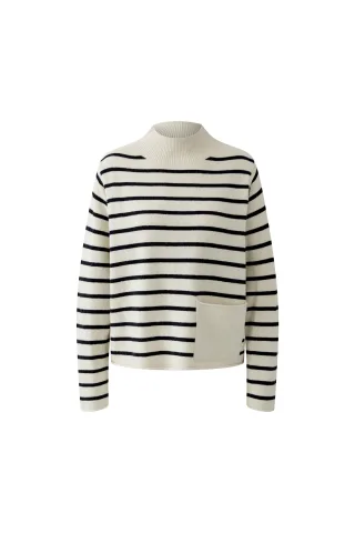 Oui - Pullover offwhite black - Gr. - 38