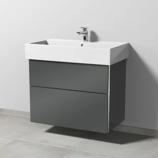 Sanipa 3way Waschtischunterbau zu Duravit Vero Air Waschtisch mit 2 Auszügen, Anthrazit-Glanz BS43479