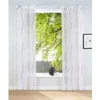 OTTO home Schiebegardine Dimona (2 St), Schlaufen, transparent, Voile, 2er-Set, Fertiggardine, inkl. Beschwerungsstange, Wellen
