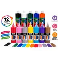 Greenpoint Acrylfarbe Acrylfarben-Set 12/24 x500 ml – Hoch deckend, matt, für Pouring & mehr