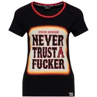 QueenKerosin Print-Shirt Never Trust A Fucker (1-tlg) mit Statement Print