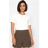 SASSYCLASSY Shorts Elegante Shorts Damen Sommer High Waist Stoffhose mit Reißverschluss Sommerhose Schwarz Beige Braun Neon Pink