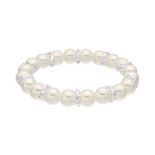 Luxenter Weißperlenarmband in Silber – Clasow