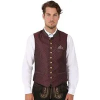Moschen-Bayern Trachtenweste Gilet Adrian Herren Rot Bordeauxe - Traditionelles Muster - Gilet