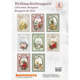 3D-Bastelmappe "Weihnachtsbouquets", für 8 Karten