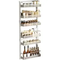 GarveeMore Küchenorganizer-Set 6-Layer Carbon Stahl Tür hängenden Korb Lagerung Regal Wandhalterung, 126x44x16cm Badezimmerzubehör Schlafzimmer Tür dahinterLücke Löcherfre