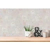 A.S. Création Vliestapete Natural Living Blumentapete, leicht strukturiert, matt, gemustert, neutral, (1 St), Blumentapete Vlies Vlies Wand Tapeten Wohnzimmer Schlafzimmer Küche