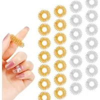 FELIXLEO Shiatsu-Akupressurgerät 40 Stk Akupressur Ringe Finger Massage Stress Abbau Gold Silber, 1-tlg.