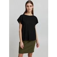 OXMO Kurzarmbluse OXArnora Angenehmes Blusenshirt aus Leinenmix