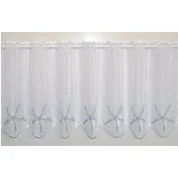 Stickereien Plauen Scheibengardine Seestern (1 St), Stangendurchzug, transparent, Voile