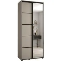 ABIKS MÖBEL Schwebetürenschrank Dakota 5 Schlafzimmerschrank mit Spiegel, Kleiderstange und Regalen