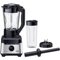 Braun Standmixer PowerBlend 7 JB 7551 BK - 1400W, Hochleistungsmixer, 9 Programme, 2 L, 1400 W, 30.000 U/min, 10 Geschwindigkeiten, Metallkupplung, spülmaschinenfest